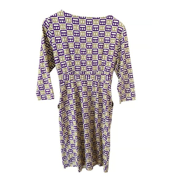 J McLaughlin Faux Wrap Equestrian Buckle Stretch Nylon Dress Women's size S - Picture 5 of 6